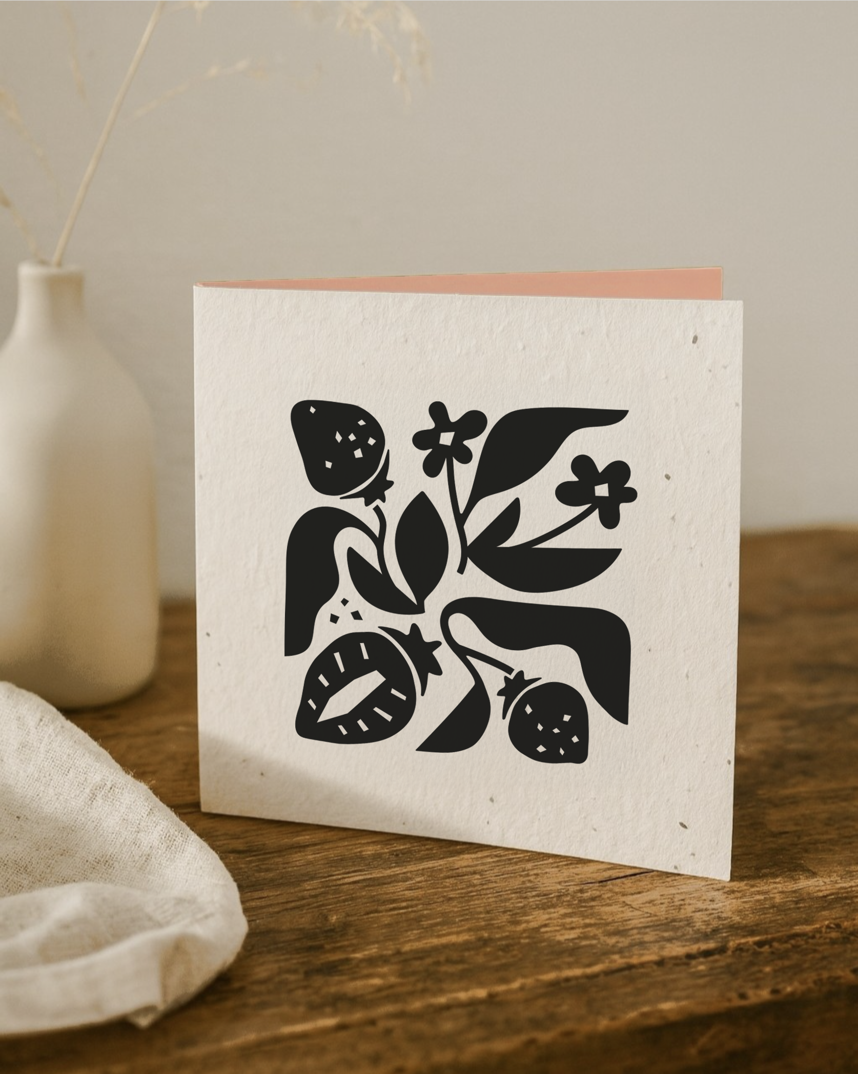 Strawberry Fields Seeded Greeting Card