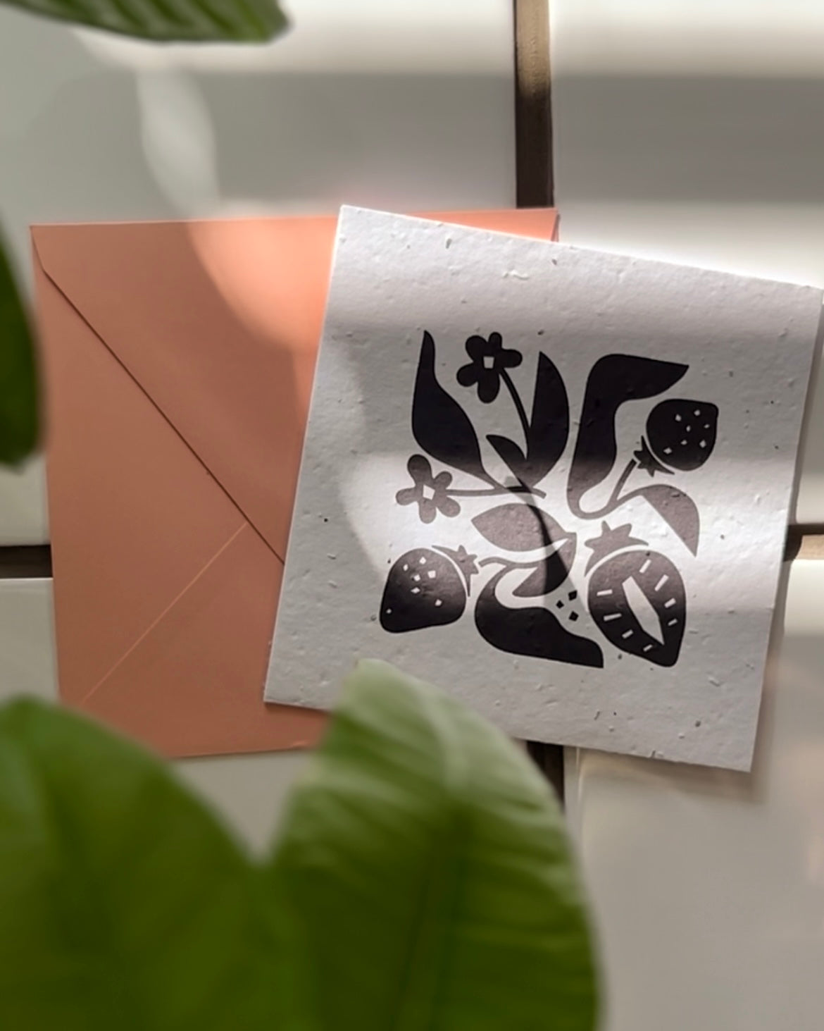 Strawberry Fields Seeded Greeting Card